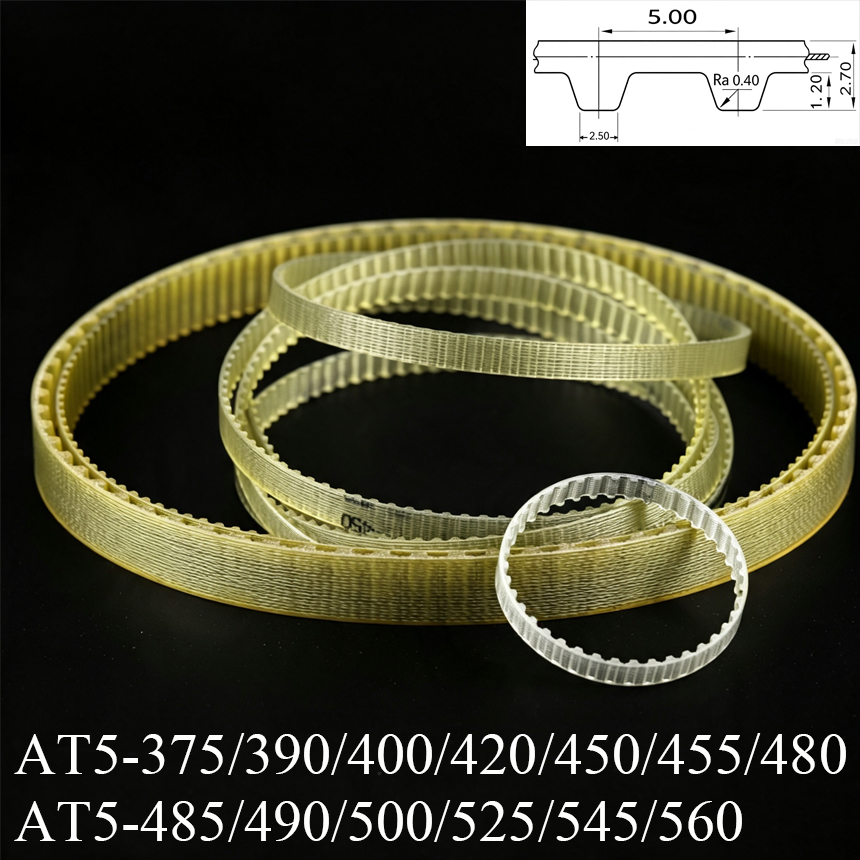 Timing Belt - AT5-375/390/400/420/450/455/480/485/490/500/525/545/560 5mm Pitch AT5 PU Steel