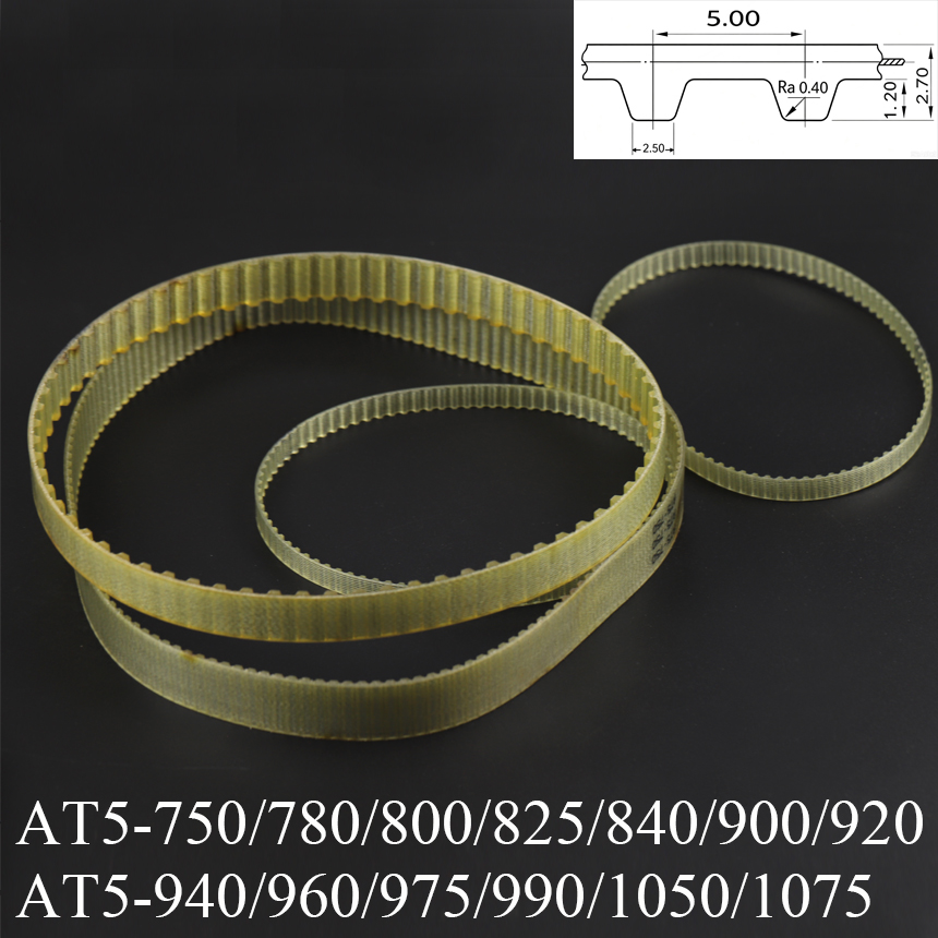 Timing Belt - AT5-750/780/800/825/840/900/920/940/960/975/990/1050/1075 5mm Pitch AT5 PU Steel