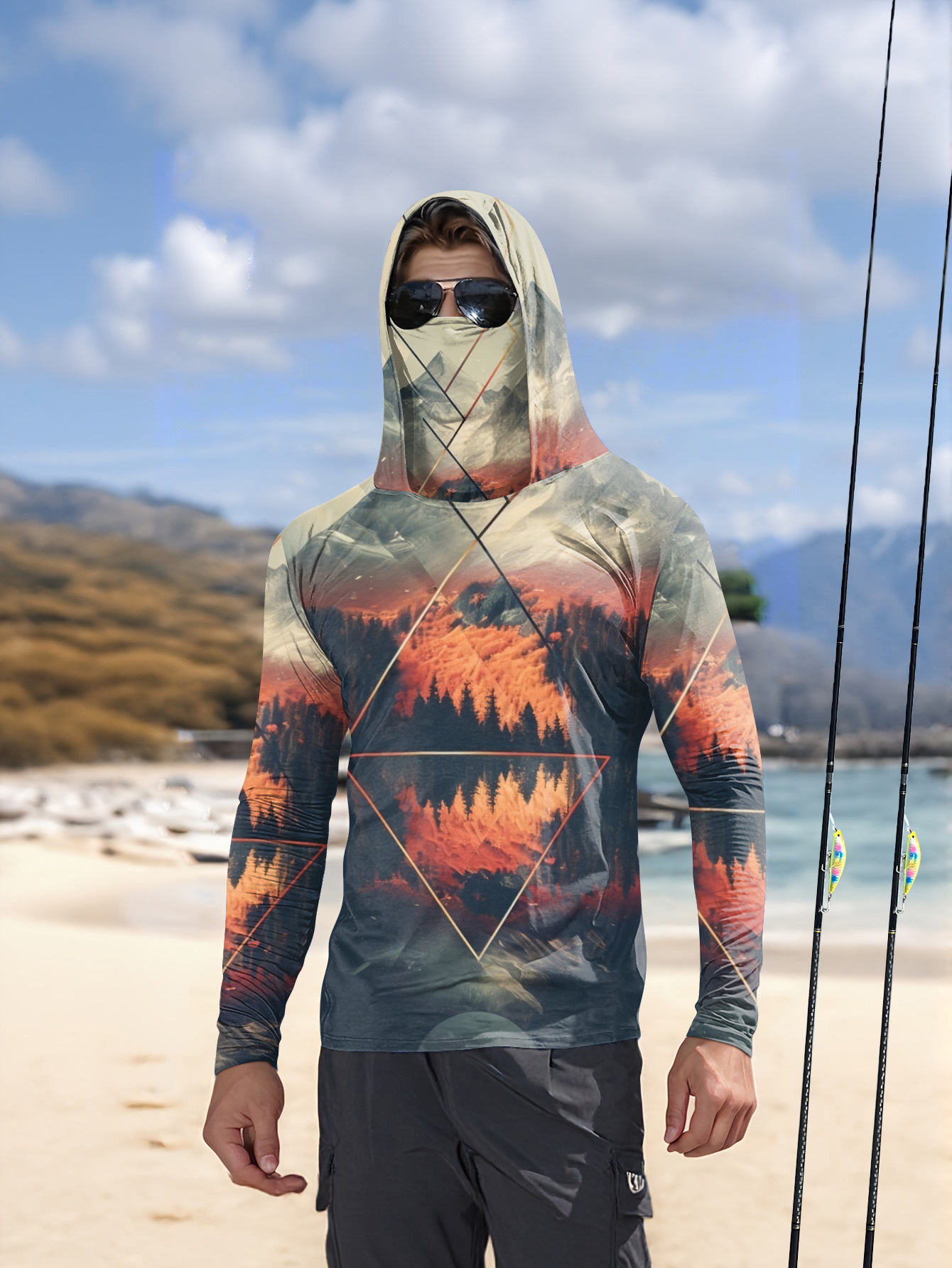 Outdoor Men's Fishing Hoodie B - 3D Printing Kpop review and price