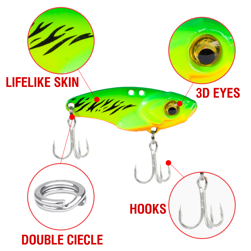 6PCS Metal VIB Lure 5g 7g 10g  - 3D Printing Lure review and price