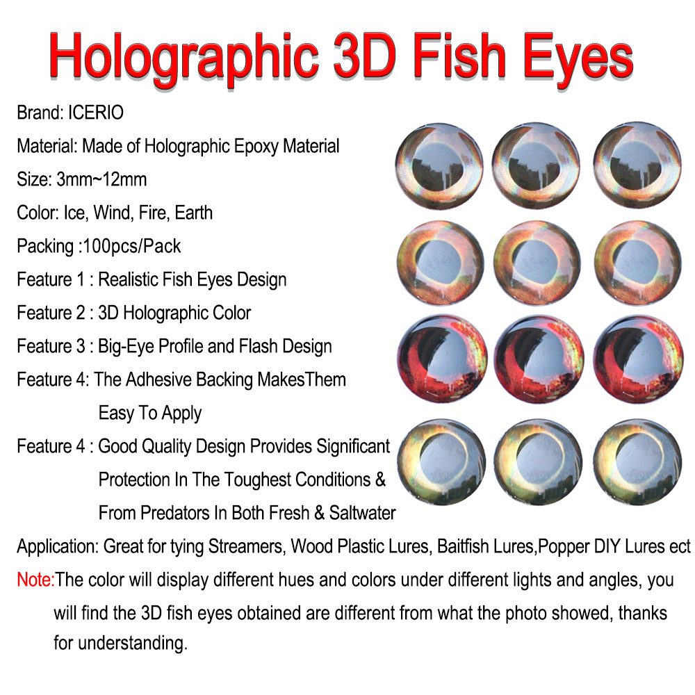 ICERIO 100PCS  Holographic 3D  - 3D Printing Lure review and price