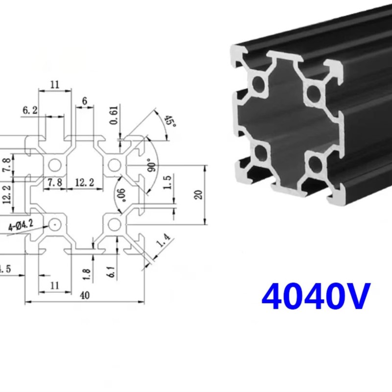 1PCS 4040 V-slot 4040V Black A - 3D Printer Enclosure Frame review and price