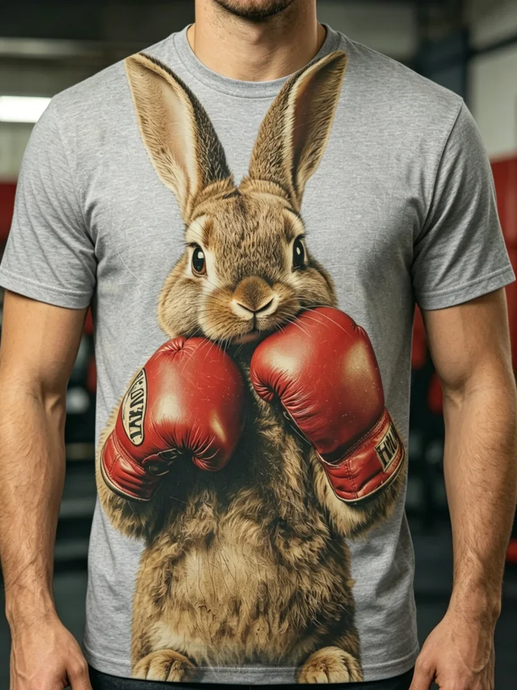 3D Boxing Rabbit Print Men's T - 3D Printing Rabbit review and price