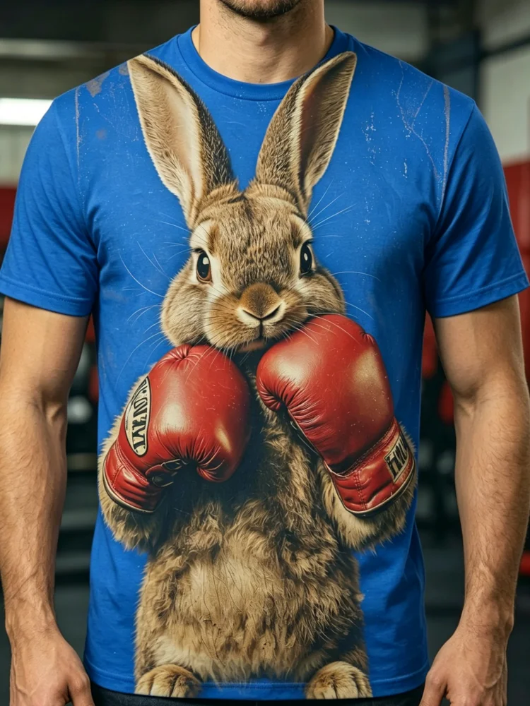 3D Boxing Rabbit Print Men's T - 3D Printing Rabbit review and price